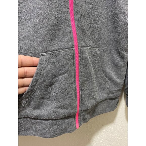 Puma Girls Gray Hoodie With Pink Logo & Sherpa Lining M (10-12) - Picture 4 of 14